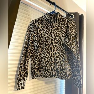 Cheetah print turtleneck